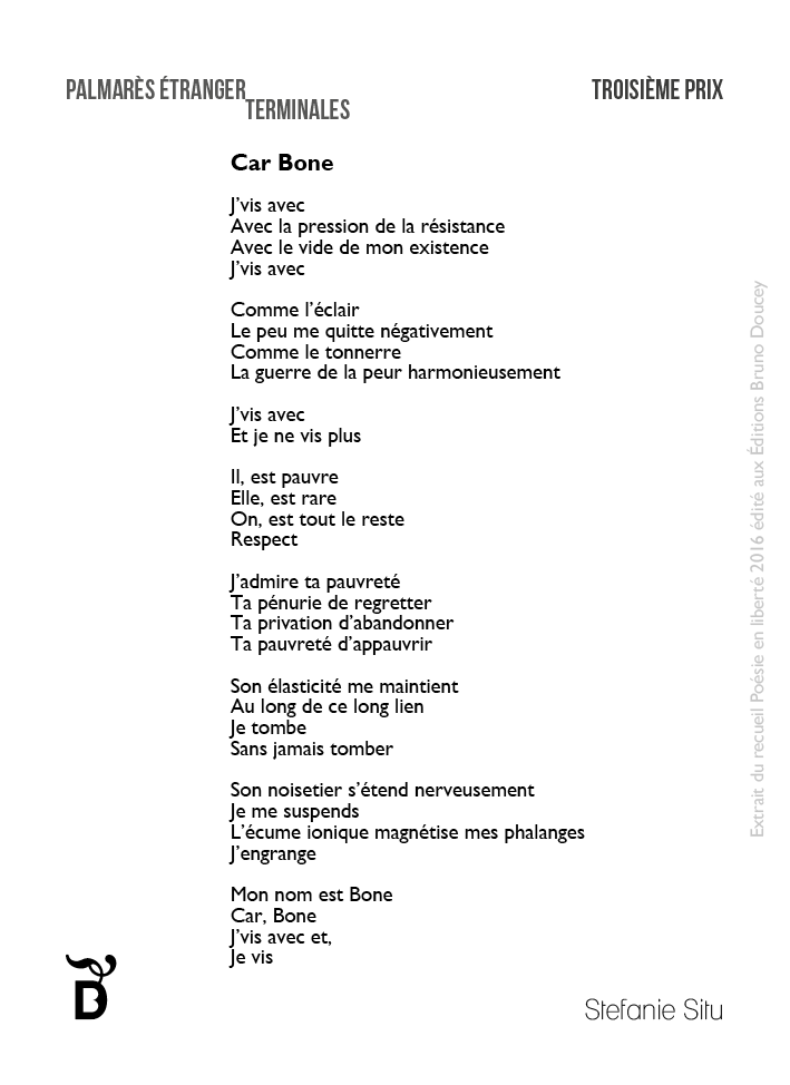Car Bone écrit par Stefanie Situ