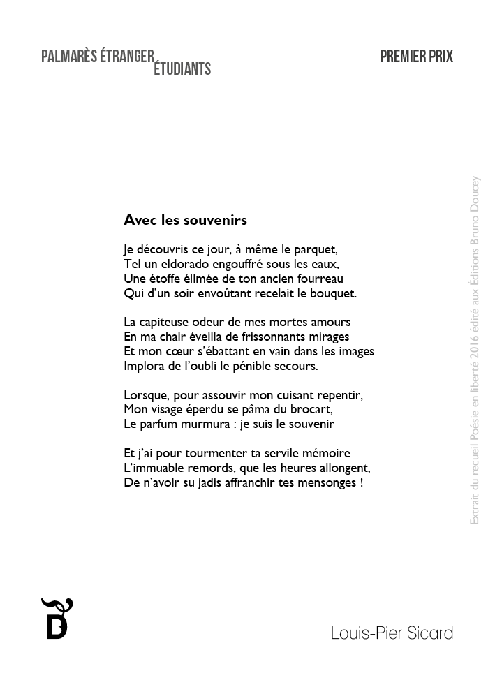 Avec les souvenirs écrit par Louis-Pier Sicard