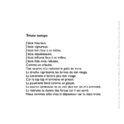 Triste temps écrit par Janin Leroy