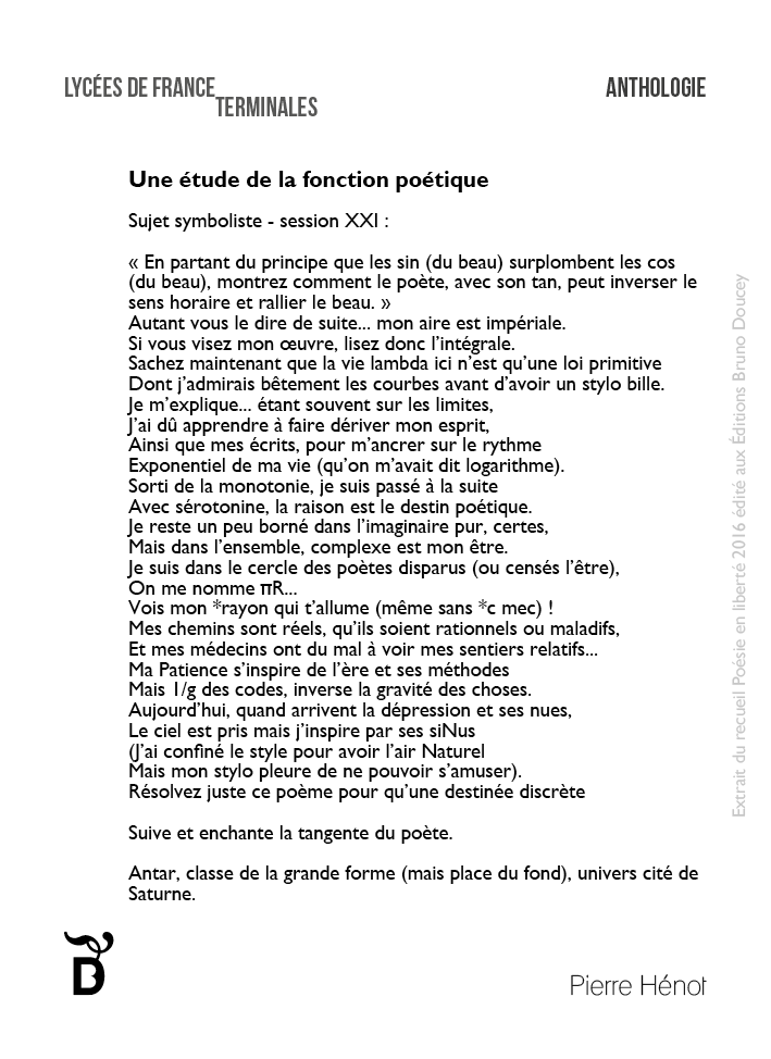 Une étude de la fonction poétique écrit par Pierre Hénot