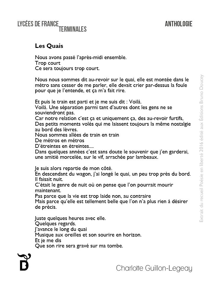 Les Quais écrit par Charlotte Guillon-Legeay