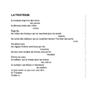 La Tristesse écrit par Eva Pechová La Tristesse écrit par Eva Pechová