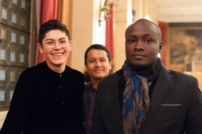 les jurés 2017 Ignacio Guzman de Brest (29) et Valentin Kanganagedara IDF (91) et le lauréat 2016 Carl Withsler A. Benoit de Gonaïves (Haïti)