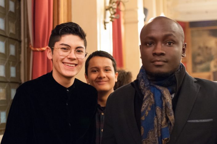 les jurés 2017 Ignacio Guzman de Brest (29) et Valentin Kanganagedara IDF (91) et le lauréat 2016 Carl Withsler A. Benoit de Gonaïves (Haïti)