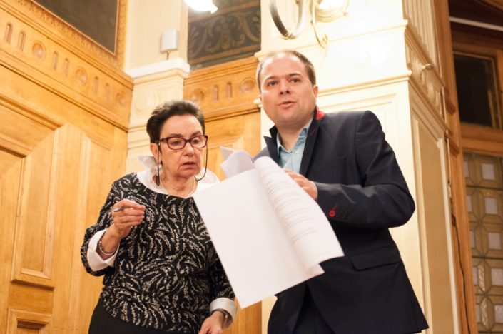 les Maîtres de cérémonie, Nicole Simonet, Vice-Présidente d'honneur et Matthias Vincenot, Directeur artistique