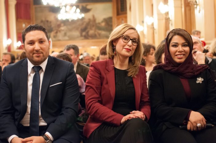Mohamed Khaled, Premier secrétaire de l'Ambassade d'Algérie en France, Louisa Nadour Ambassadrice Poésie en liberté au Moyen Orient, Madame Duaa Al Aamri, Ambassade du Sultanat d'Oman en France, Premier secrétaire,