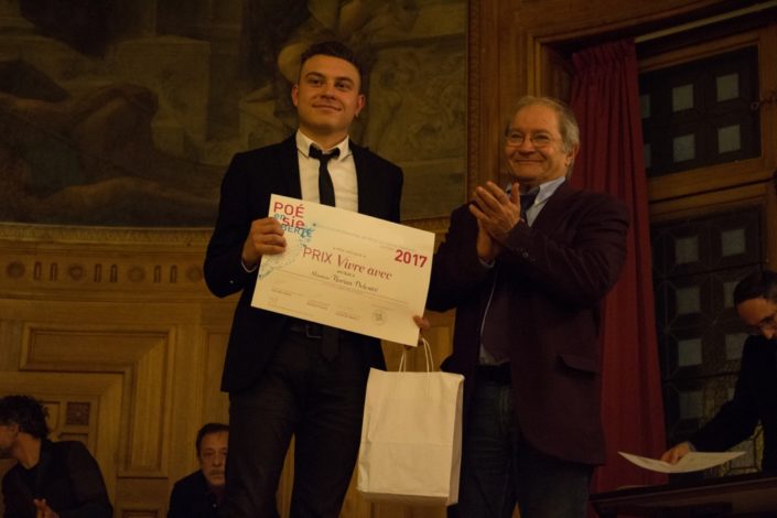 Florian Delestré, Prix "Vivre avec", ESPE Arras (62) et Francis Piazza, administrateur et Trésorier adjoint