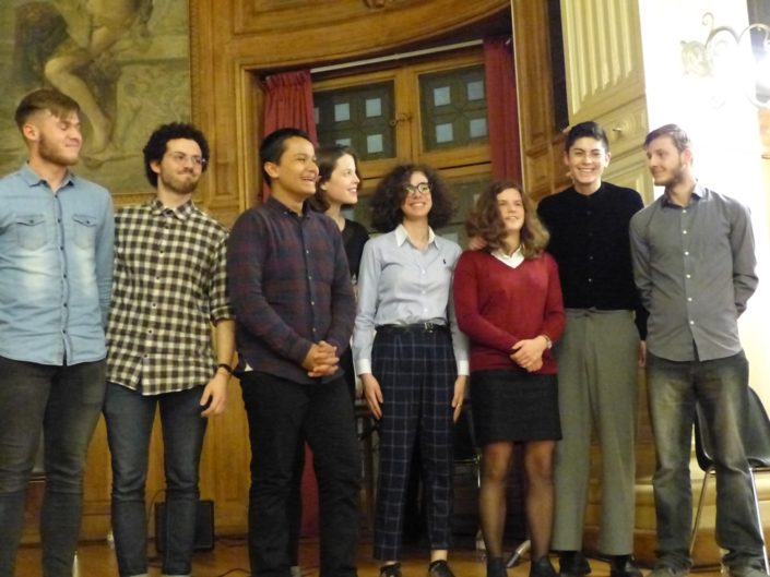 Les jurés David Marius, Rémy Peltier, Valentin Kanganagedara, Camille Pech de Laclause, Raïssa Bouri, Fanny Guillot-Salomon, Ignacio Guzman et Romuald Thonney