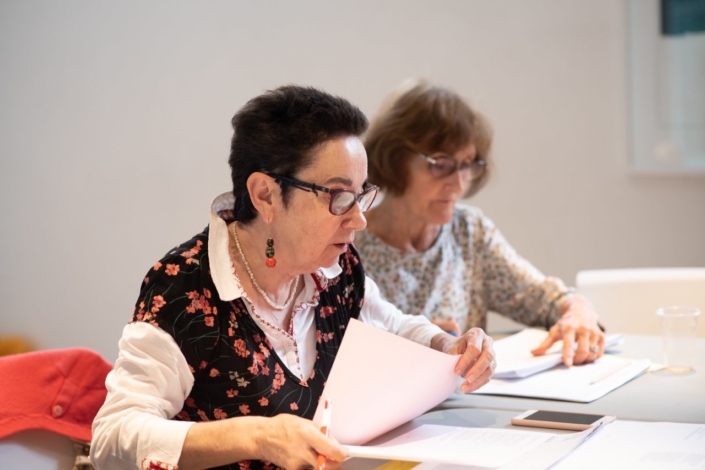 Nicole Simonet, Responsable du Jury, assistée de Rose Séguignes, Secrétaire générale