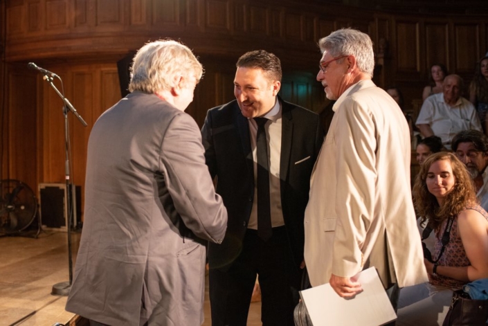 Mohamed Khaled, 1er Secrétaire de l'Ambassade d'Algérie, accueilli par Jean-Marc Muller et Guy Féret