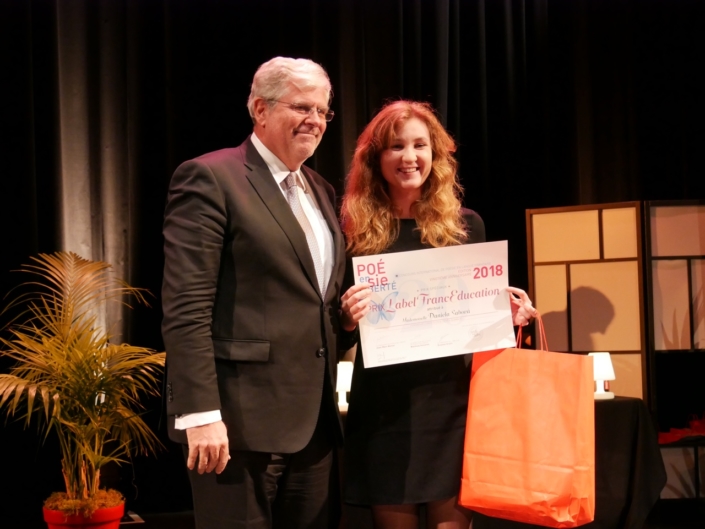 Son Excellence Igor Slobodník, Ambassadeur de la République slovaque à Paris et Daniela Sabová, du Gymnázium Ľudovíta Štúra - Trenčín (Slovaquie), Prix du LabelFrancEducation