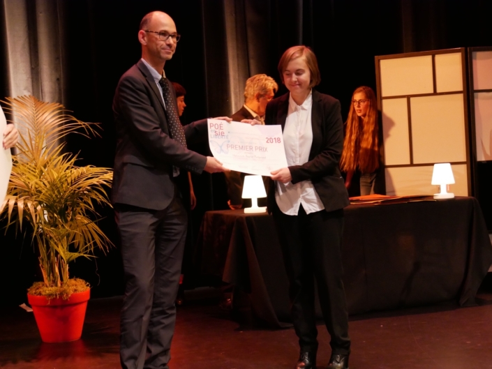Didier Loison, Vice-Président de Espéranto France et Ingrid Berglund, Mikael Elias Gymnasium, Sundsvall (Suède) 1er prix Espéranto