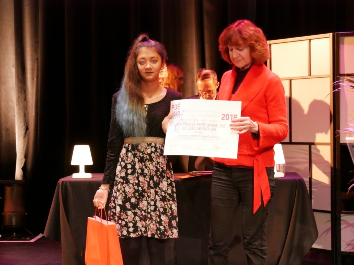 Véronique Morin Besancenot, Administrateur national de l’ALEFPA, Secrétaire générale adjointe et Sarah Vingadassalom, Institut National des Jeunes Aveugles - Paris (75), Prix Projet Personnalisé de Scolarisation, niveau Secondes