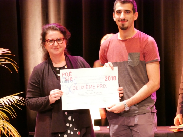 Claire Guichard, Maire-adjointe et Corentin Dufourg INSA - Rennes (35), 2ème prix, des Etudiants