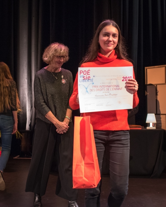 Geneviève Avenard, Défenseure des Droits de l'Enfant et Inès Doublier - Lycée Alexandre-Dumas - Saint-Cloud (92), Prix International des Droits de l’Enfant