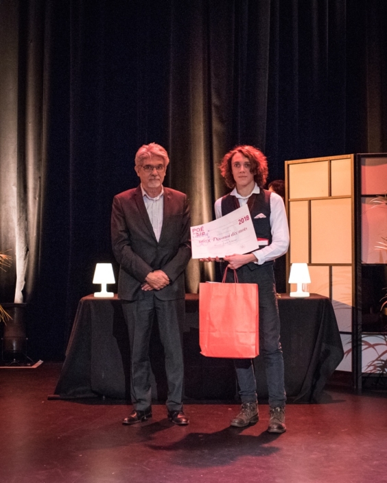 Guy Féret, Président délégué de Poésie en liberté et Loris Schirar, Institution Jean-Paul-II - Compiègne (60), Prix Dis-Moi Dix Mots 2018