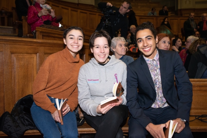 Nos jurés 2018 Jenna Boulmedais, Lisa Argento et Nicolas Robert pour une lecture de poèmes primés