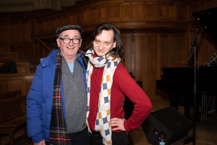 André Prodhomme, poète, Président du Jury 2013 et Etienne Champollion, compositeur, musicien, ancien lauréat et juré du concours.