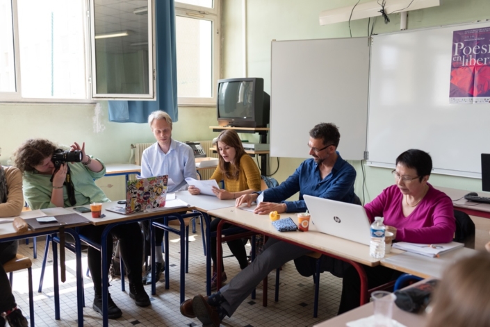 Les espérantistes Jesper Jacobsen, Eva Pechova et Istvan Ertl