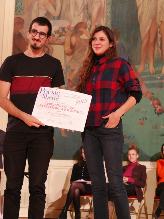 Corentin Dufourg et Pénélope-Rose Lévêque, comédienne et membre du CH