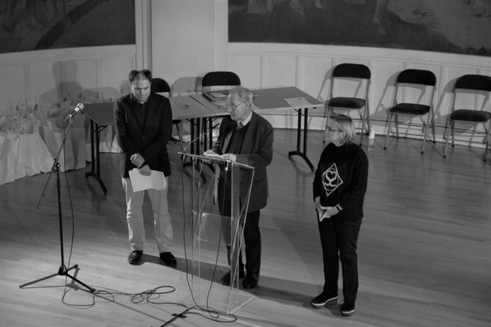 Matthias Vincenot, Pierre Brunel et Florence Berthout