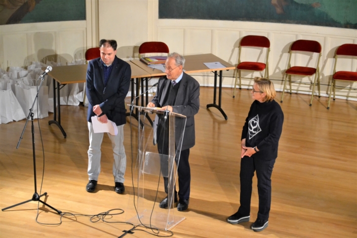 Matthias Vincenot, Pierre Brunel et Florence Berthout