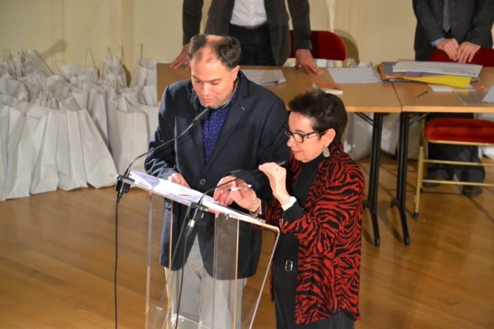 Matthias Vincenot, Directeur artistique et Nicole Simonet, Vice-Présidente d'honneur animent la soirée