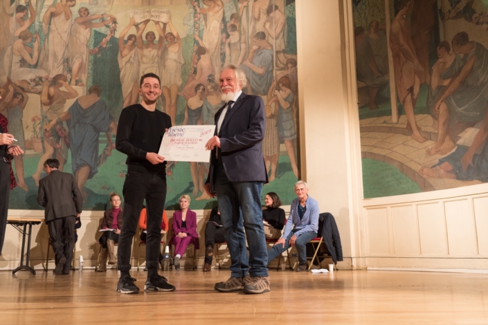 Louis Romao, auteur compositeur interprète et Michel Séguignes, Enseignant chercheur pour représenter le Collège de Montréal à Montréal