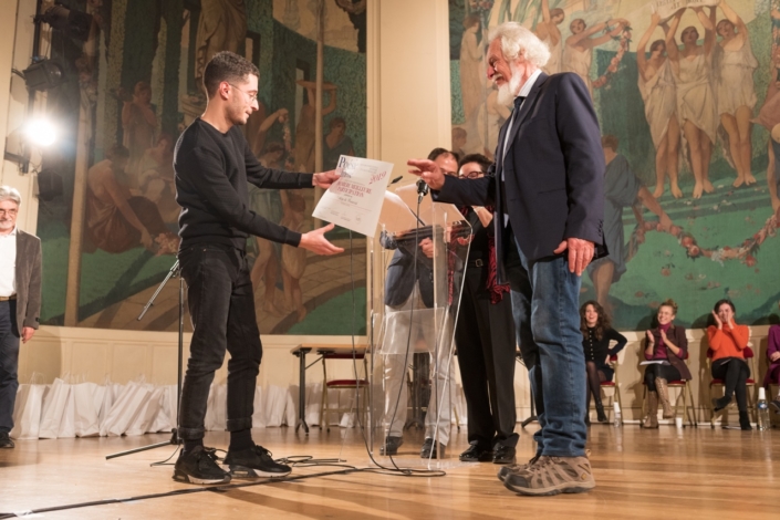 Louis Romao, auteur compositeur interprète et Michel Séguignes, Enseignant chercheur pour représenter le Collège de Montréal à Montréal