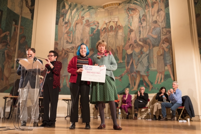 Emanuelle Kristof Tessier et Elisabeth Jouhaud, Secrétaire générale adjointe de Poésie en liberté