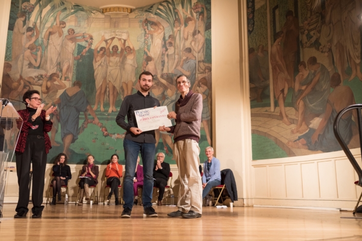 Nathan Vallet et François Lo Jacomo, Représentant de l’Association Universelle d’Espéranto à l’Unesco.