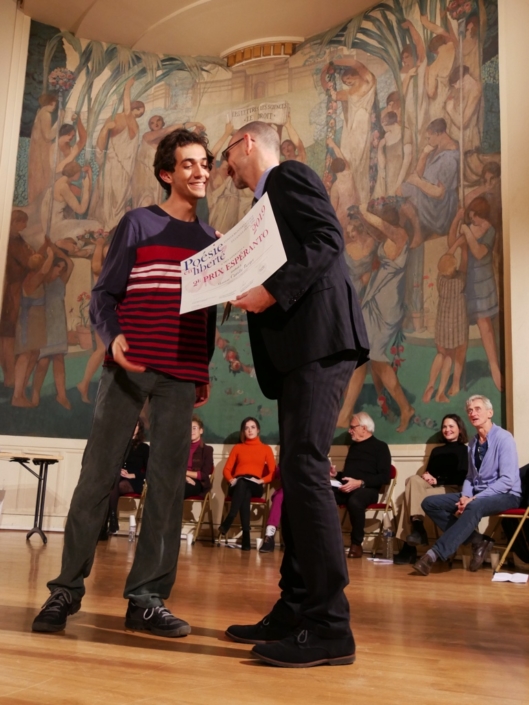 Camille Berger et Didier Loison, Président d’Espéranto France