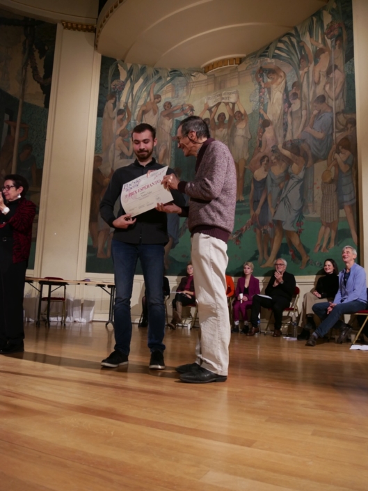 Nathan Vallet et François Lo Jacomo, Représentant de l’Association Universelle d’Espéranto à l’Unesco.