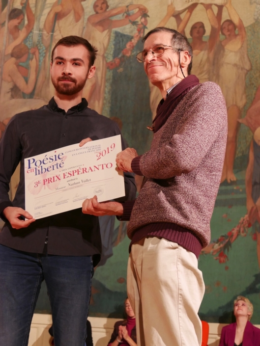 Nathan Vallet et François Lo Jacomo, Représentant de l’Association Universelle d’Espéranto à l’Unesco.