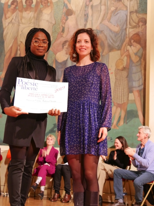 Corine Andréa Owona et Maïa Brami, poète, membre du Comité de lecture