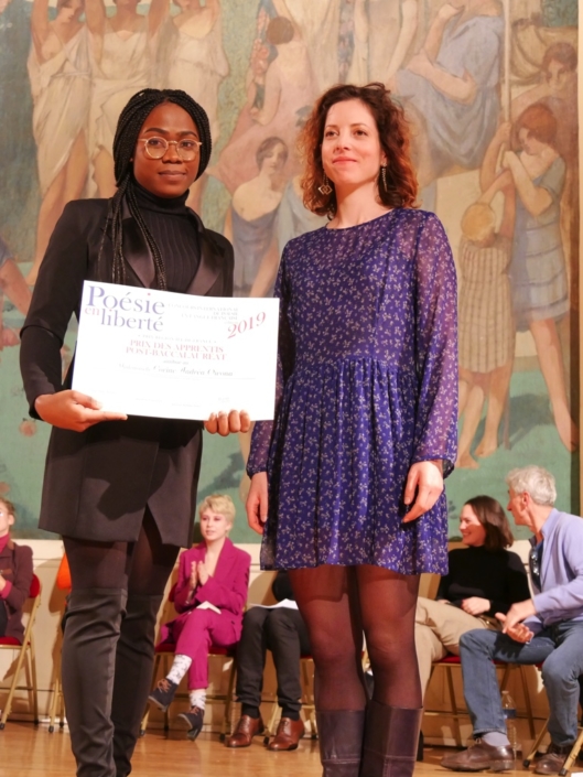 Corine Andréa Owona et Maïa Brami, poète, membre du Comité de lecture
