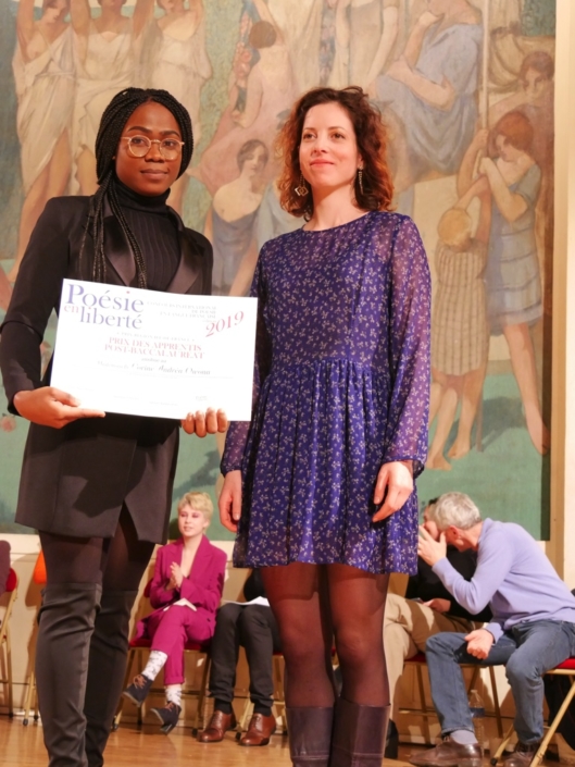 Corine Andréa Owona et Maïa Brami, poète, membre du Comité de lecture