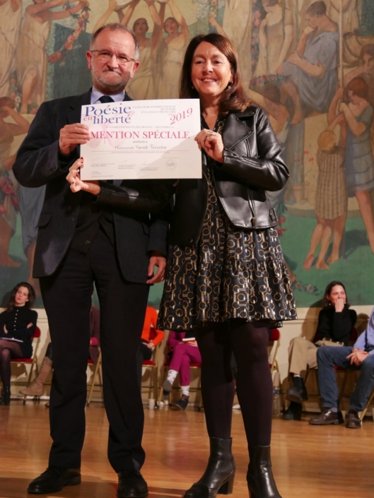 Bernard Martial (pour Sarah Teixeira) et Elisabeth Batier, Professeure, Administratrice de PEL et membre du Comité de lecture