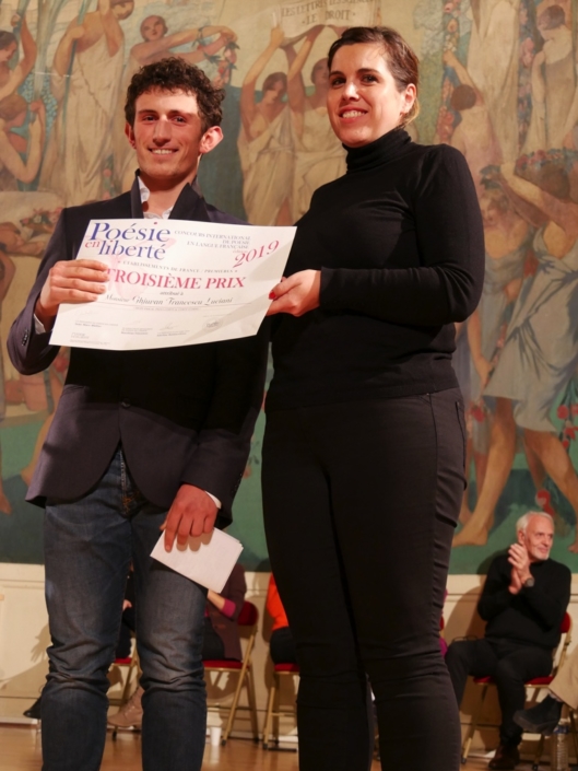 Ghjuvan Francescu Luciani et Rozenn Bartra, de la Direction des Affaires Culturelles de la Ville de Paris
