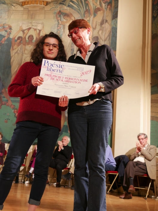 Eline Convert et Catherine Baroso, membre de l’équipe et famille d’accueil