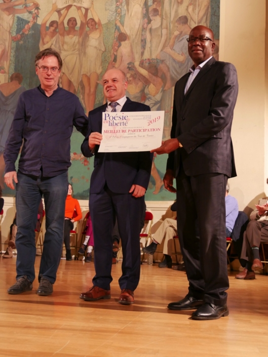 Pascal Mora, Formateur et Auguste Nogueira, Directeur adjoint des Compagnons du Tour de France, Saint-Thibault-des-Vignes et Gérard Anglio, Proviseur du Lycée Rabelais à Paris