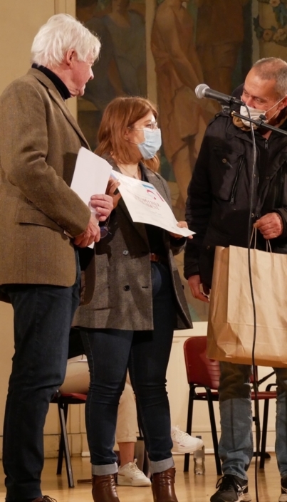 Patrice Carmouze, May-Li Coudreau représentant Thomas Gori et François Mocaër des Editions Unicité