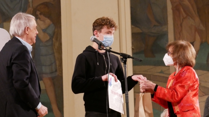 Salvatore Adamo, Roméo Marchand et Rose Séguignes, secrétaire générale